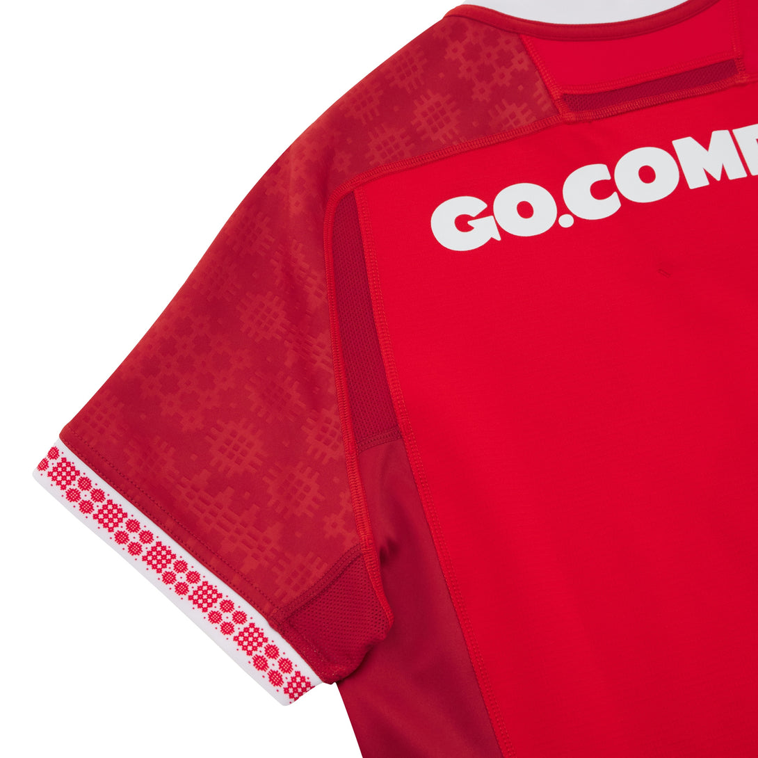 Macron Wales WRU 2025/26 Mens Home Slim Fit Rugby Shirt